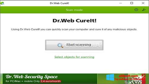 Ekrano kopija Dr.Web CureIt Windows 8