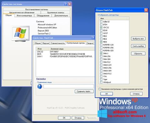 Ekrano kopija HashTab Windows 8