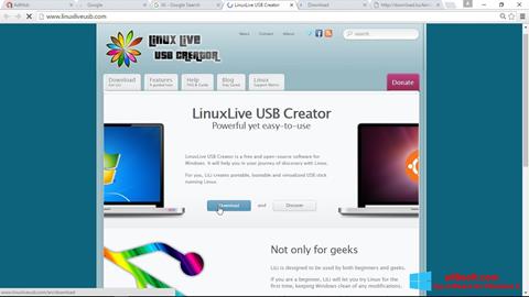 Ekrano kopija LinuxLive USB Creator Windows 8