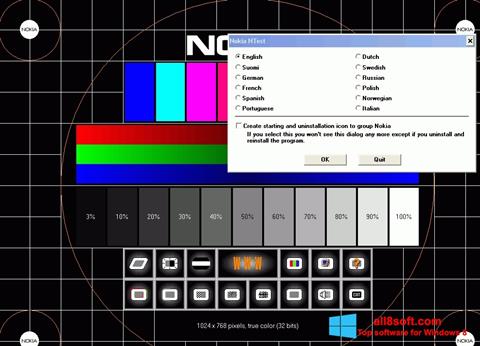 Ekrano kopija Nokia Monitor Test Windows 8
