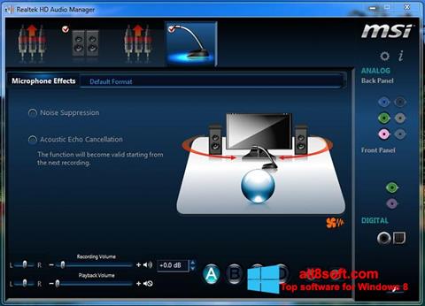 Ekrano kopija Realtek Audio Driver Windows 8
