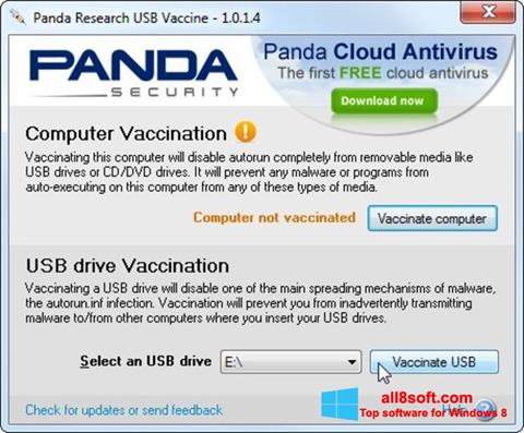 Ekrano kopija Panda USB Vaccine Windows 8