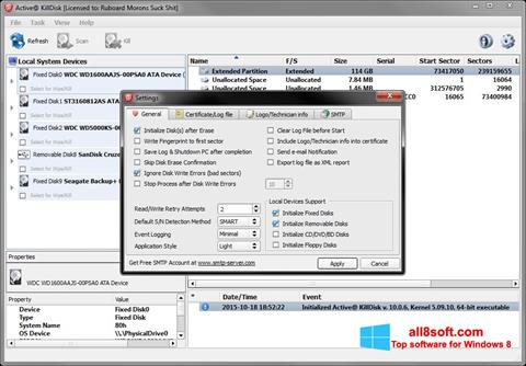 Ekrano kopija Active KillDisk Windows 8