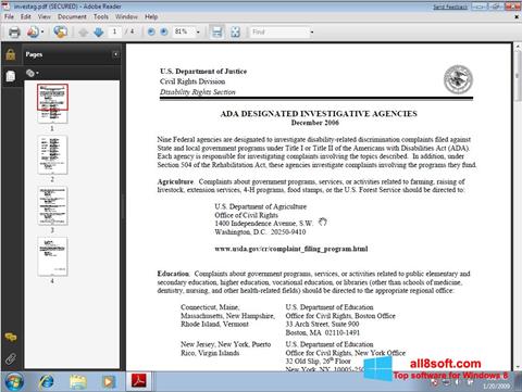 Ekrano kopija Adobe Reader Windows 8