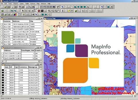 Ekrano kopija MapInfo Professional Windows 8