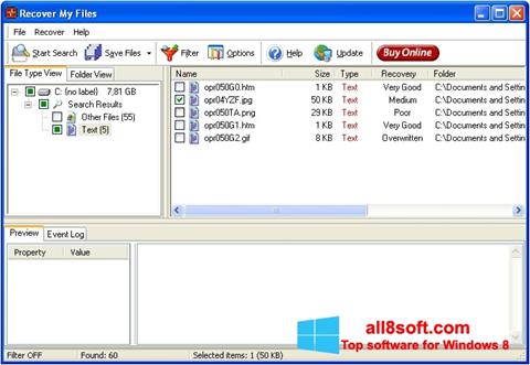 Ekrano kopija Recover My Files Windows 8
