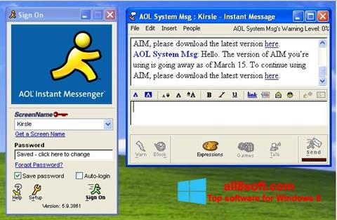 Ekrano kopija AOL Instant Messenger Windows 8