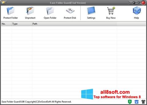 Ekrano kopija Folder Guard Windows 8