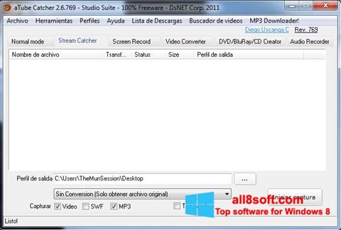 Ekrano kopija aTube Catcher Windows 8