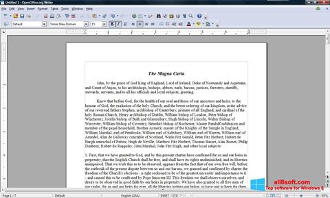 Ekrano kopija OpenOffice Windows 8