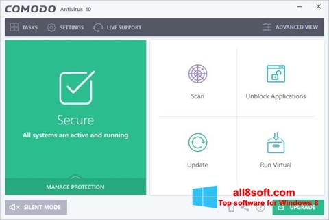 Ekrano kopija Comodo Antivirus Windows 8