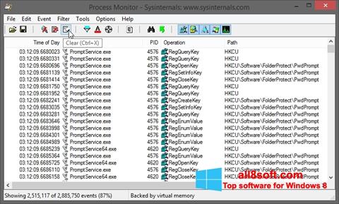 Ekrano kopija Process Monitor Windows 8