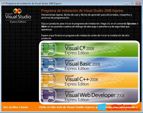 Ekrano kopija Microsoft Visual Studio Express Windows 8