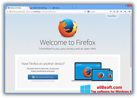 Ekrano kopija Mozilla Firefox Offline Installer Windows 8