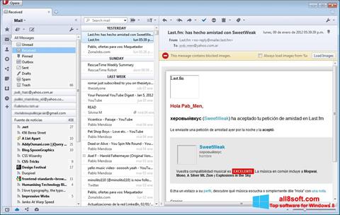 Ekrano kopija Opera Mail Windows 8
