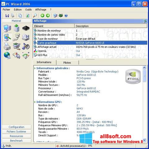 Ekrano kopija PC Wizard Windows 8