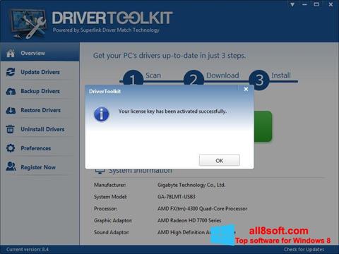 Ekrano kopija Driver Toolkit Windows 8