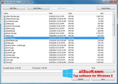 Ekrano kopija Free Disc Burner Windows 8