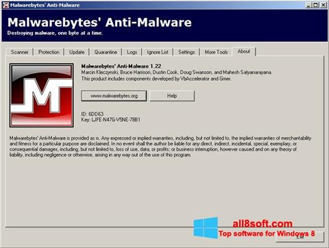 Ekrano kopija Malwarebytes Anti-Malware Free Windows 8