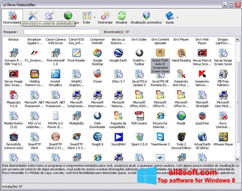 Ekrano kopija Revo Uninstaller Pro Windows 8