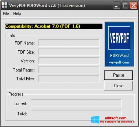 Ekrano kopija PDF2Word Windows 8