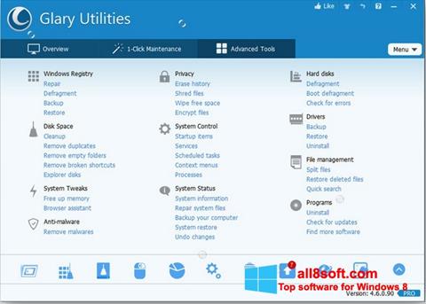 Ekrano kopija Glary Utilities Pro Windows 8