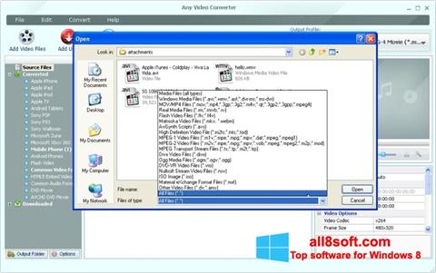 Ekrano kopija Any Video Converter Windows 8