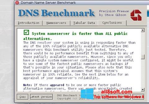 Ekrano kopija DNS Benchmark Windows 8