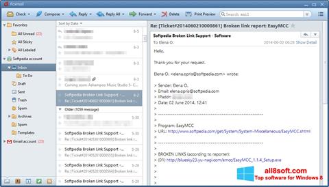 Ekrano kopija FoxMail Windows 8