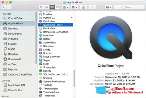 Ekrano kopija QuickTime Pro Windows 8