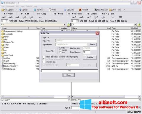 Ekrano kopija File Master Windows 8
