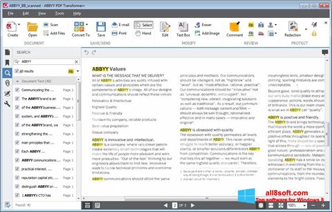 Ekrano kopija ABBYY PDF Transformer Windows 8