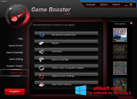 Ekrano kopija Game Booster Windows 8