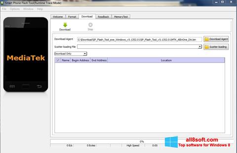 Ekrano kopija FlashTool Windows 8