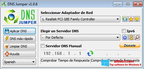 Ekrano kopija DNS Jumper Windows 8