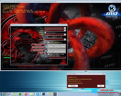 Ekrano kopija MSI Kombustor Windows 8