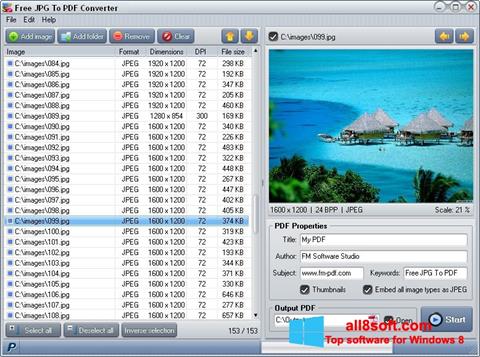 Ekrano kopija Image To PDF Converter Windows 8