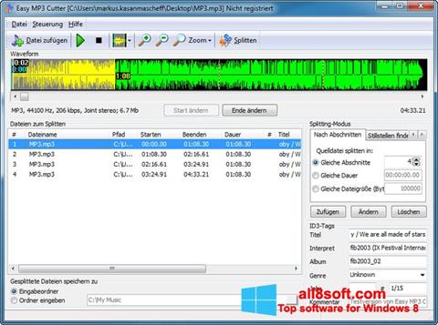 Ekrano kopija MP3 Cutter Windows 8