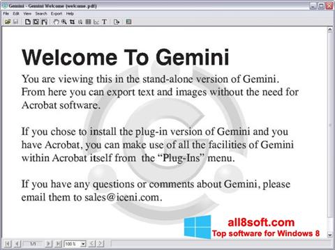Ekrano kopija Gemini Windows 8