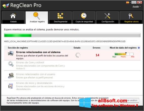 Ekrano kopija RegClean Pro Windows 8