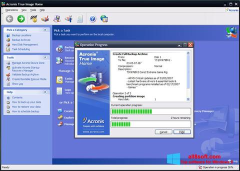 Ekrano kopija Acronis True Image Windows 8