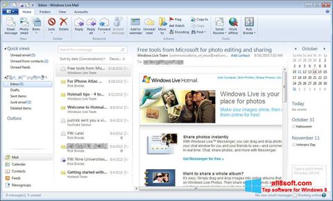 Ekrano kopija Windows Live Mail Windows 8