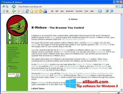 Ekrano kopija K-Meleon Windows 8