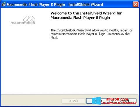 Ekrano kopija Macromedia Flash Player Windows 8