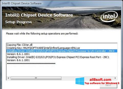 Ekrano kopija Intel Chipset Device Software Windows 8