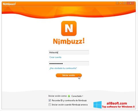 Ekrano kopija Nimbuzz Windows 8