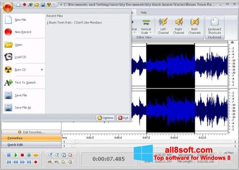 Ekrano kopija Free Audio Editor Windows 8