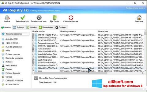 Ekrano kopija Vit Registry Fix Windows 8