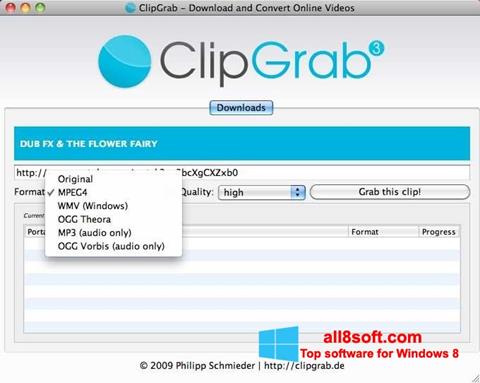Ekrano kopija ClipGrab Windows 8