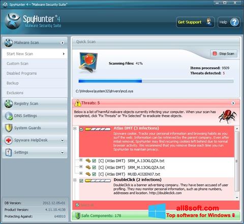 Ekrano kopija SpyHunter Windows 8